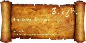Bocskay Áron névjegykártya