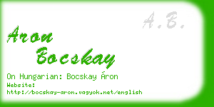aron bocskay business card